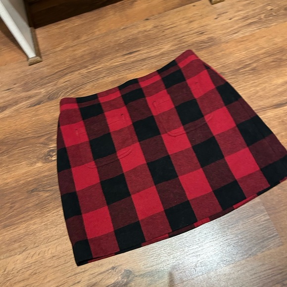 J Crew Wool Blend Buffalo Plaid Skirt Size 12 - Picture 2 of 14